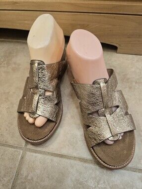 Sofft Women's Shoes Balin Slides Mule Sandals Leather Warm Gold Size 7.5